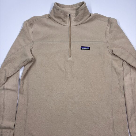 Patagonia Men's 1/4 Zip Fleece Pullover Jacket Tan - Size Medium - Picture 1 of 7